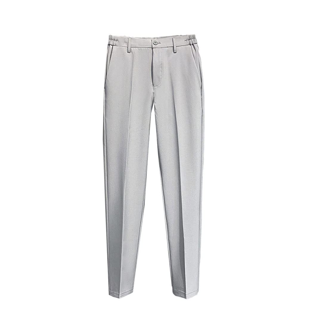 keusyoi Pantaloni casual da uomo primavera estate pantaloni tuta slim fit lavoro elastico in vita pantaloni da jogging maschili pantaloni neri plus size, Grigio Chiaro9, 36 W