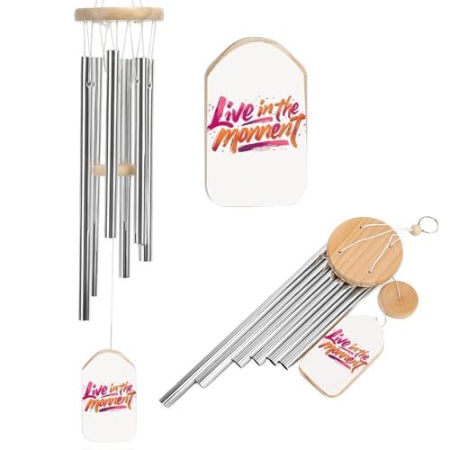 Live in The Moment Wind Chime Zen Atmosphere Decor for Home Balcony Garden Patio