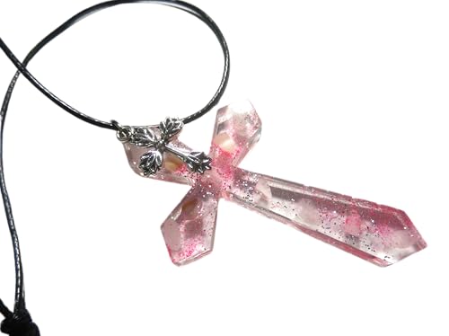 Stunning-Resin-Cross-Pendant-Necklace-with-Oxidized-Charm-a-Complementary-Beaded-Bracelet-Meaningful-Jewelry-Set-for-Women-Perfect-for-Everyday-Wear-or-Special-Occasions