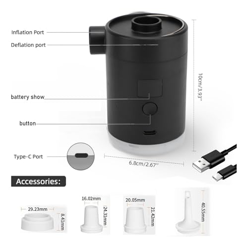 Mini gonfleur électrique rechargeable à écran LED haute pression pour matelas - 5