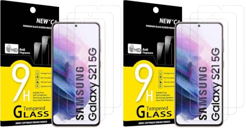 Image of NEW'C 6 Pack Designed for Samsung Galaxy S21 5G (6.2), Screen Protector Tempered Glass, Scratch-Proof, Bubble-Free, Ultra Resistant (0.26 mm HD Ultra Transparent) 9H Hardness Glass