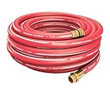 Continental Premium Garden Red Heavy Duty Hot Water Garden Hose, 5/8in Inside Diameter x 100ft Length, Male x Female Garden Hose Thread