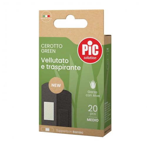 Pic Green - Cerotto Vellutato e Traspirante Garza con Aloe Vera, 20 cerotti medi
