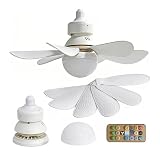 Ventilador de Teto com Lâmpada Led 30w Silencioso e Inteligente com Controle Remoto Branco Premium