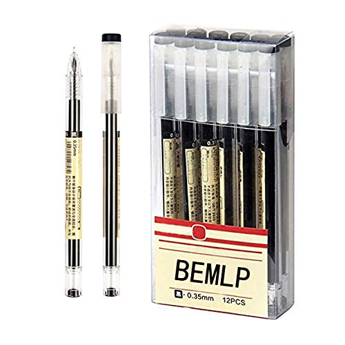 Bolígrafo de tinta de bolígrafo de Gel, 0,35 mm), color negro azul eléctrica bolígrafo Escuela Oficina Estudiante Examen escritura papelería suministro 12 pcs/Set