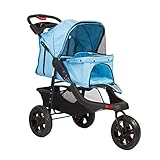Vilobos Foldable Large Pet Jogger Stroller for Dog/Cat,Portable Three Wheels Pet Stroller with Extra...