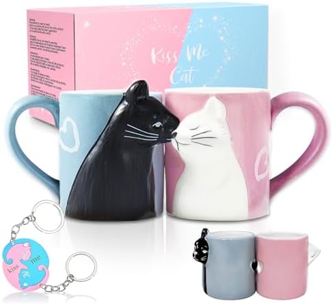 Couple Gifts Cute Kissing Cat Mug Matching Couples Stuff Ceramic ...