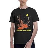 VVEDIK Neutral Milk Hotel Shirt Mens Short-Sleeve Graphic T-Shirt Tall Big Loose Tee Fashion Gym Workout T Shirts Black