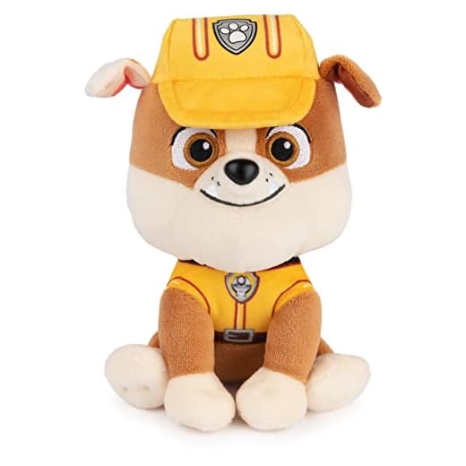 GUND Official PAW Patrol Rubble in Signature Construction Uniform Plush Toy, Stuffed Animal for Ages 1 and Up, 6" (Styles May Vary)