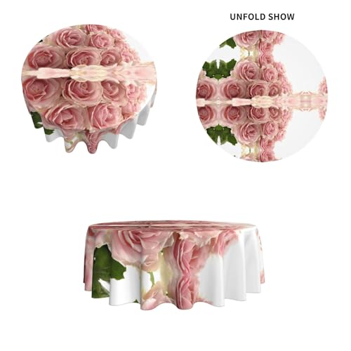 Nappe de table ronde抗皱 polyester finie la corvée du repassage - 5