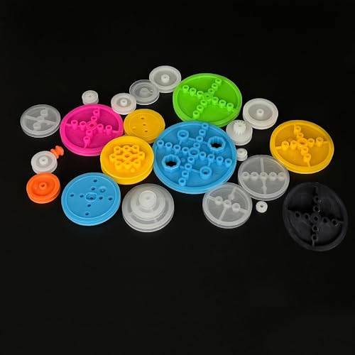 24PCS Toy Belt Pulley Plastic Belt Wheel Drive Pulley Gear for RC Car Truck Robot DIY Model Toy Parts (24)