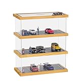 cxiiuui 1/43ミニカー 収納 ディスプレイケース カーモデル 木製収納ケース 駐車場 透明アクリルカバー付き コレクションケース 15台収納
