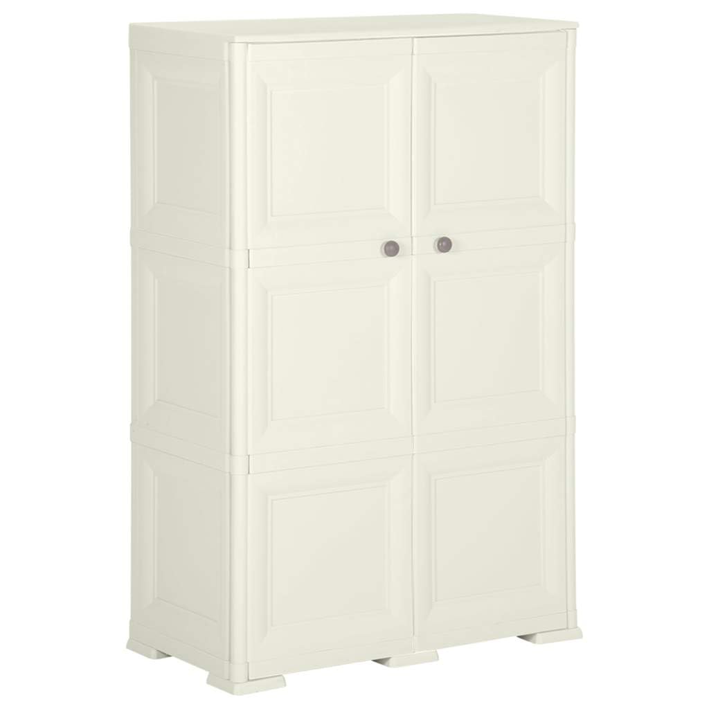 vidaXL Szafka plastikowa, 79x43x125 cm, wygląd drewna, waniliowa, szafka magazynowa, szafka do magazynku, szafeczka, szafki magazynowe