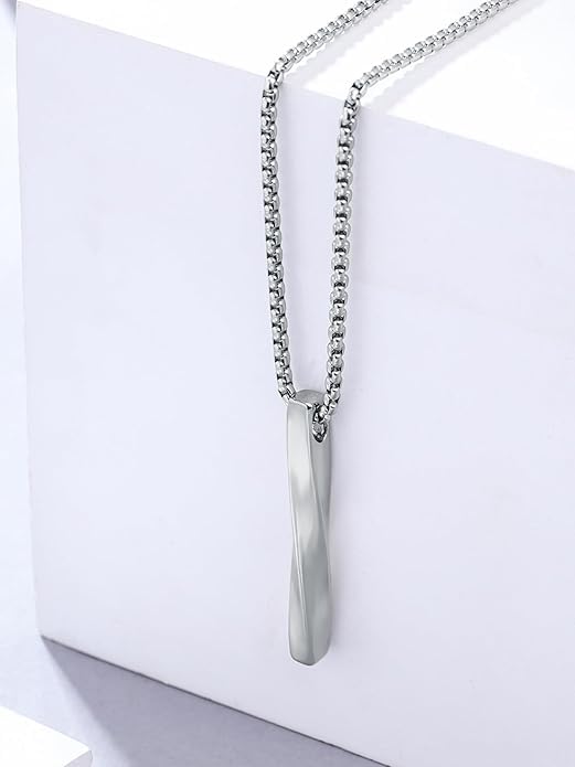 Image of Men's Jewellery Black Chain For Men Boys Geometric Stainless Steel Black Locket Pendant with 3D Chain combo pack of 2pcs gifts