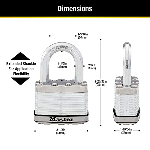 Image of Master Lock M15XTLF Magnum Heavy Duty Outdoor Padlock with Key, 2 Pack Keyed-Alike