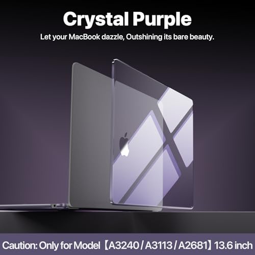 Image of Soonjet Compatible with MacBook Air 13 inch Case, Crystal Clear Shell, Fits 2022-2026 M5 /M4 /M3 /M2 A3449 A3240 A3113 A2681, Color-Matched Transparent Design for All MacBook Air 13.6 inch