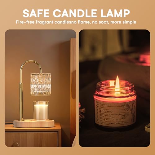Adjustable Candle Warmer Lamp with Timer – Vintage Home Decor, Gifts for Mothers and Housewarmings, Includes 2 Bulbs