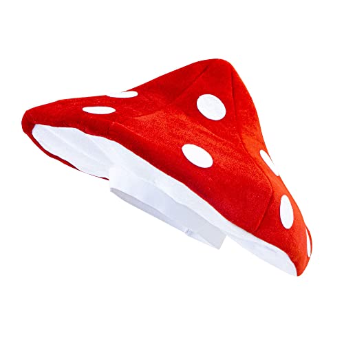 W WIDMANN MILANO Party Fashion - 0211L - Chapeau champignon mouche pour adultes, casquette champignon, couvre-chef pour carnaval
