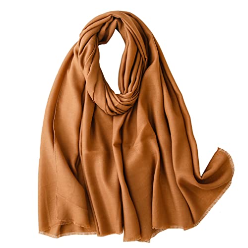 Tangjun Womens Cotton Linen Lightweight Shawls Fall Solid Wrap Winter Soft Scarf