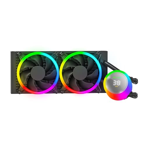 Image of Ant Esports ICE Chroma 240 ARGB 240mm ARGB Liquid Cooler /AIO with CPU Temperature Display - Black | Support Intel & AMD CPU Socket AM5, AM4, AM3, LGA1700, 1200, 2066, 1151 | Evaporation-Proof Tubing