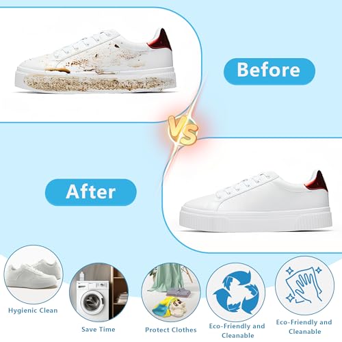 2Pcs Shoe Washing Machine Bag, Shoe Cleaning Bag Laundry Shoe Bag for Washer and Dryer, Reusable Shoe Wash Bag for Sneaker Tennis Shoe Cleaner Kit (Yellow)3