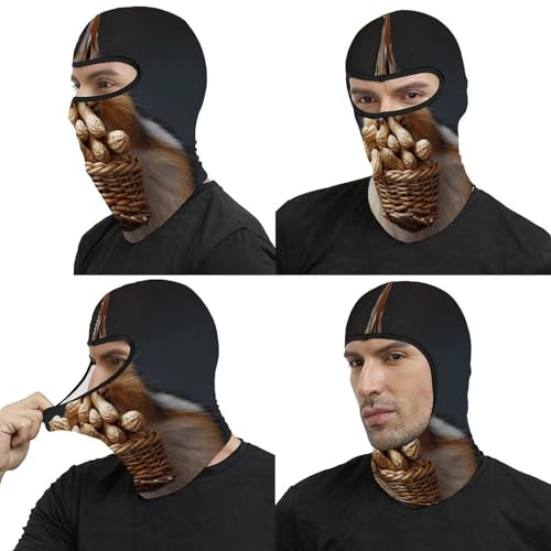 Pasamontañas para Hombre y Mujer con Estampado de Ardilla, Mascarilla Facial Térmica para Clima Frío, Equipo para Motocicleta, Máscara de Esquí para Invierno miniatura 5