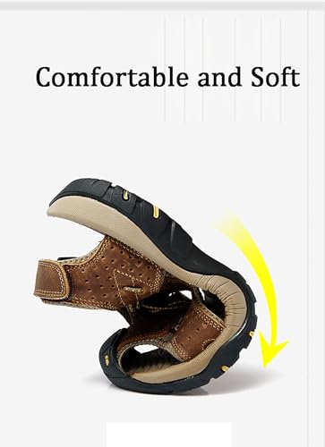 Men's Outdoor Hiking Leather Sandals Water Shoes Slides Closed Toe Sport Walking Fishermen Climbing3