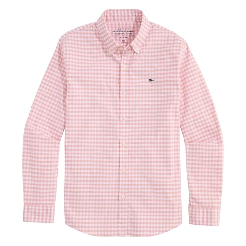 vineyard vines Boys Skysail Gingham Performance Cotton Shirt