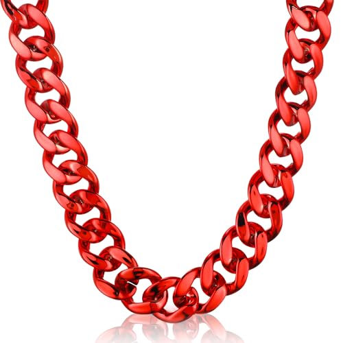 Big Chain Necklace Detachable Hip Hop Rapper Fake Chain Plastic Necklace 80s 90s Costume