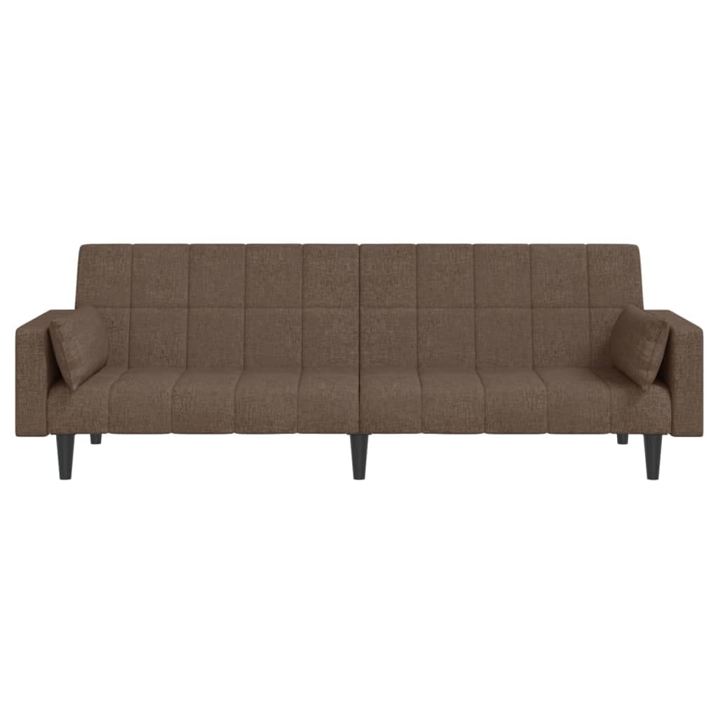 Divano Letto a 2 Posti con 2 Cuscini Tortora in Tessuto,Divano da Soggiorno,Divano di Design Moderno,Divano Letto 2 Posti Economico-375839