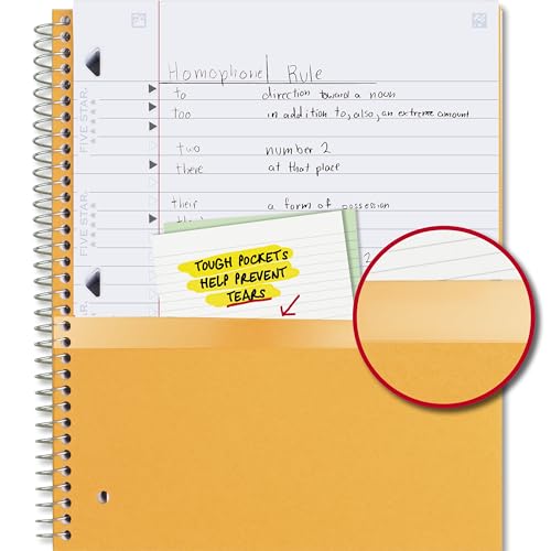 Image of Five Star Spiral Notebook + Study App, 4 Count, 1 Subject, Wide Ruled Paper, 8 inch x 10-1 /2 inch, 100 Sheets, Fights Ink Bleed, Water Resistant Cover, Purple, Pink, Gray and Blue (930105-ECM) (Pack of 3)