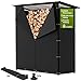 Produktbild TTL Garden Kaminholzregal XXL 185x70x185cm - Brennholzregal mit Dach & 4x wetterfester Plane für aussen & innen - Metall Stahlrahmen pulverbeschichtet Holzunterstand & Holzlager Wand Garten Terrasse