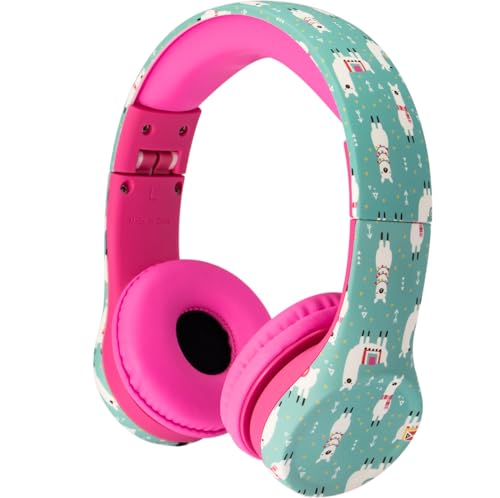 Image of Snug Play+ Kids Headphones - Volume Limited 93dB for Safe Listening - Foldable, Durable Headphones for Toddlers, Boys & Girls - Tangle-Free Cord - Ideal for Travel, School, Tablets - Llamas