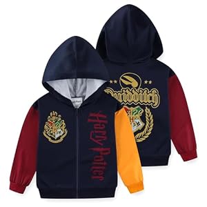Harry Potter Hogwarts Quidditch Full Zip Up Hoodie for Big Kids