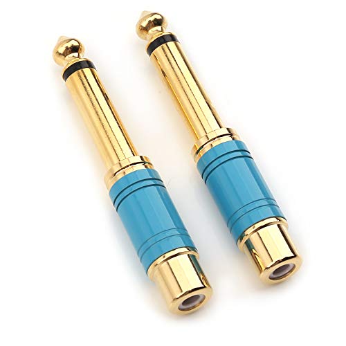 Adaptador 6.35mm mono a RCA hembra TS de un cuarto de pulgada para cable de audio 5