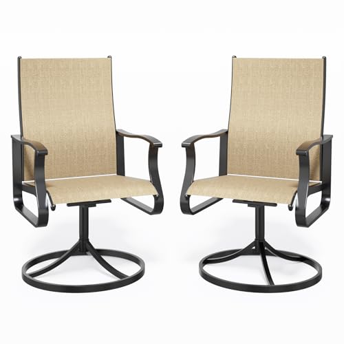 UDPATIO Swivel Patio Chairs Set of 2, Outdoor Swivel Rocker Patio Chairs with High Back, All Weather...