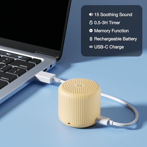 Image of White Noise Machine Baby Portable Sound Machine,LEICEX Travel Sound Machine,15 Non-Looping Sound Timer and Memory Play, Mini White Noise Machine for Sleeping Office Travel (Honey)