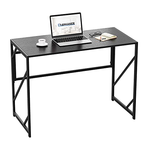 Elephance Folding Desk Writing Computer Desk for Home Office, No-Assembly Study Office Desk Foldable Table for Small Spaces