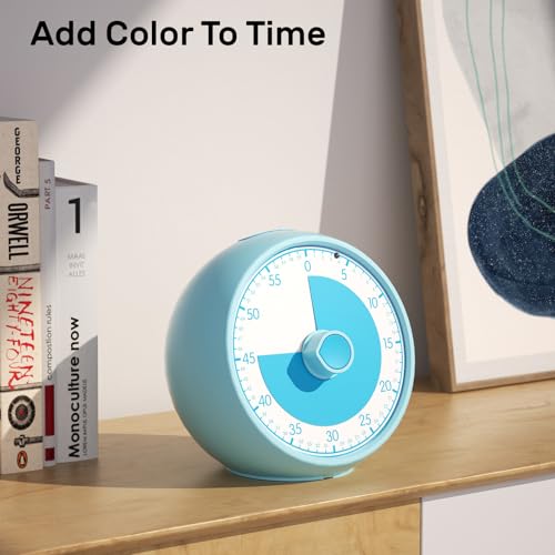 Conchstar Visual Timer 60-Minute, Kids Timer for Homeschool Desk, Time Management Tools with Silent Operation, Timer for Kitchen Office Classroom (Blue) - Image 3