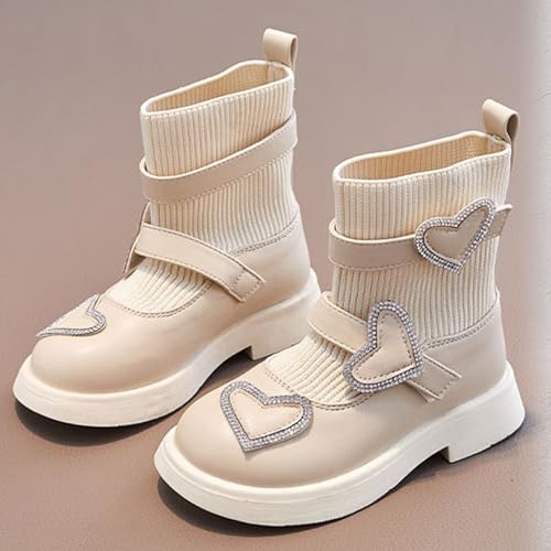 IWIHMIV Girls Ankle Booties Girls' Boots Girls Fall Boots Girls Ankle Boots Girls Socks Boots Short Boots Knitted Bootie Shoes2