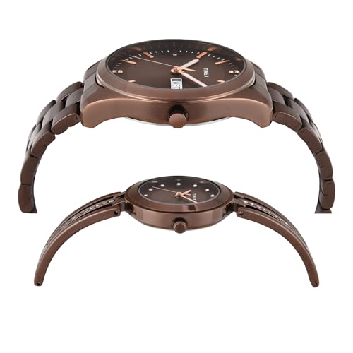 TIMEX Stainless Steel Unisex Pairs Brown Round Analog Dial Watch- Tw00Pr311 - Image 4