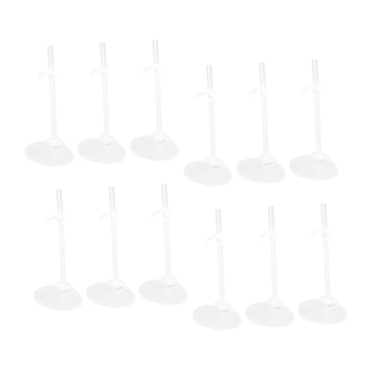 Garneck 12 Pc Doll Stand Holder White Rack Adjustable Waist Support for Dolls Display Stand