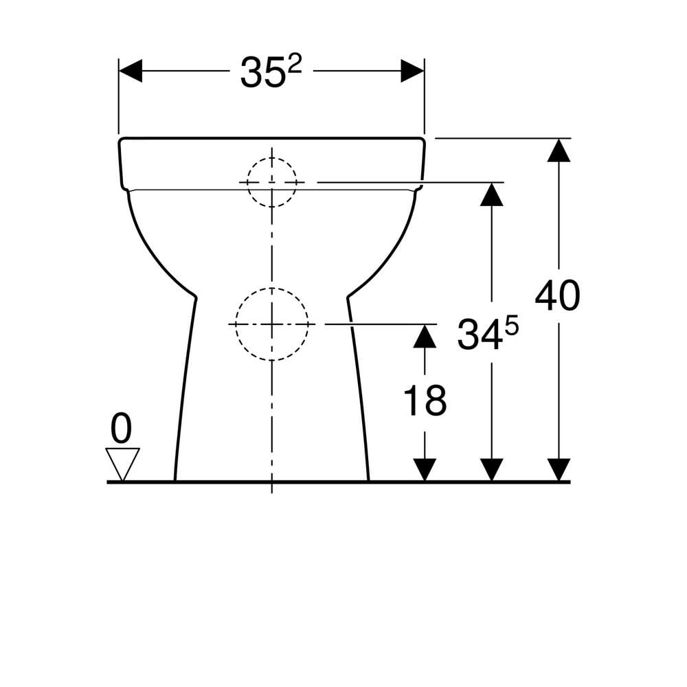 Geberit Stand-Tiefspül-WC RENOVA Abgang horizontal, teilgeschlossen, Rimfree weiß