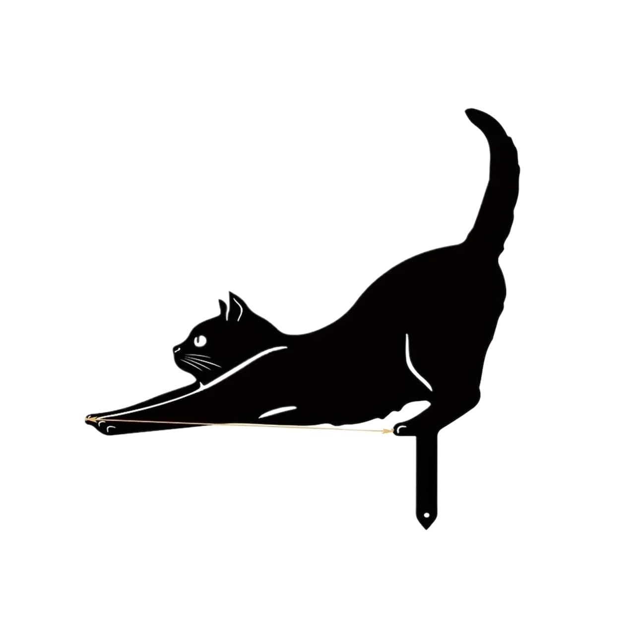 AFDHVTKLDR Garden Decorative Silhouette Cat Family Garden Stakes Decorative Cute Silhouette Animal Outdoor Statues for Yard Lawn(TY3156-02)