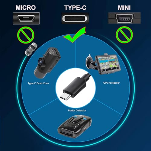 Gebildet OBD-Hardwire Kit mit USB-C und OBD-Stromkabel für Dashcam 12-24V, 5V/3A, Niederspannungsschutz, 24h Parküberwachung/Acc-Modus für GPS oder Radar