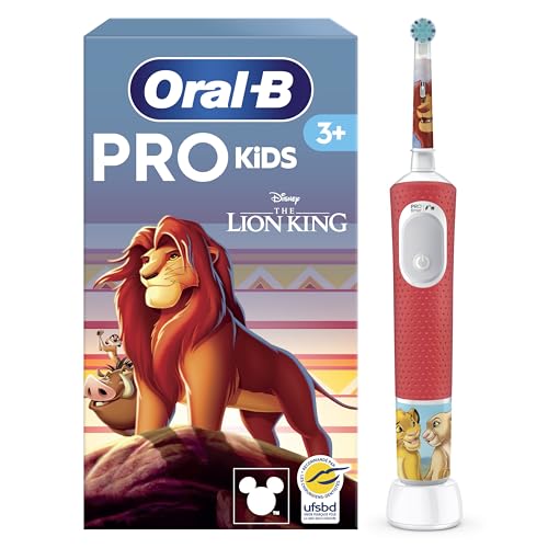Oral-B Brosse à Dents Electrique Pro Kids, Roi Lion, 1 Brossette, Multicolore – 2 Modes de Brossage pour Enfants de 3 Ans et Plus, Tête Ronde Douce sur les...