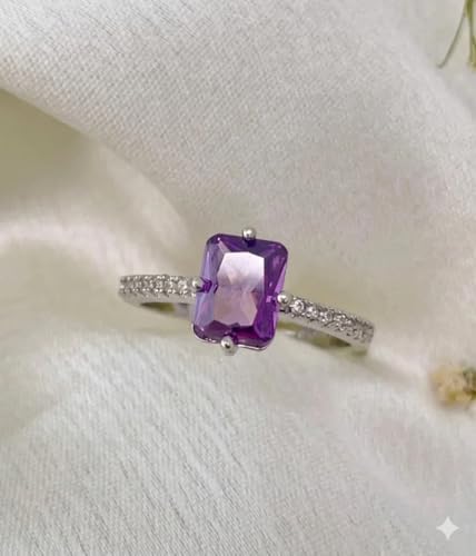 Image of Square Stone Ring for Women & Girls | Alloy Stone | Gemstone Jewelry for Engagement, Wedding, Party | Gift for Anniversary, Birthday & Special Occasions
