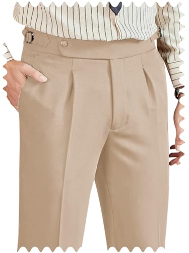 Mens Suit Pants Classic Gurkha Pants Formal Business Casual Pants Men Stretch Dress Pants Slim Fit Pants