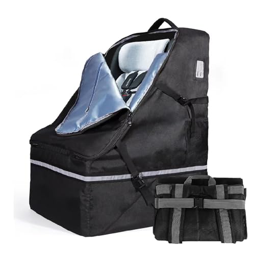 Borse imbottite per seggiolino auto a 360° per viaggi aerei, 1OO% impermeabile, grande zaino protettivo per seggiolino auto per aereo, adatto per Maxi Cosi Evenflo Britax Chicco Cybex Graco Diono Peg