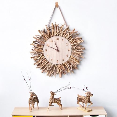 Horloge murale simple en bois massif pour décorer un petit mur - 7